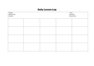 Daily Lesson Log layout