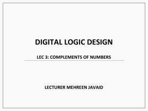 Lec 3 Complements of Numbers