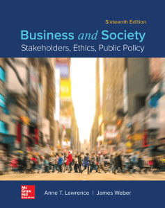 Business and Society 16th Edition by Lawrence and Weber