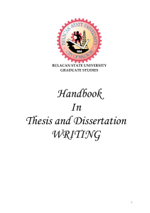 Thesis and Dissertation Writing