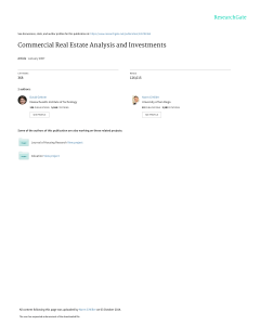 Textbook Commercial Real Estate Analysis and Investments