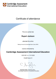 Getting to know the Cambridge Exams Cycle certificate