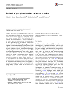 synthesis of precipitated calcium carbonate a review
