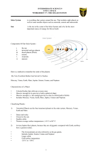 science 9 unit 1 space worksheet 7 solar system 2015 -2016 
