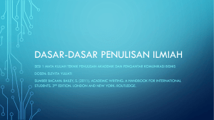 Dasar-dasar penulisan ilmiah - TPAPKB Sesi 1