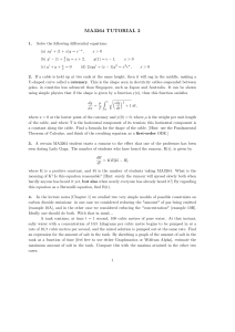 MA3264 Tutorial 2: Differential Equations & Applications