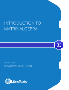 Introduction to Metrix Algebra
