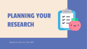 Planning Your Research