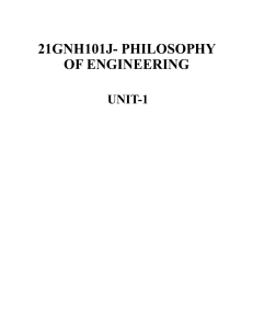 21GNH101J- PHILOSOPHY OF ENGINEERING