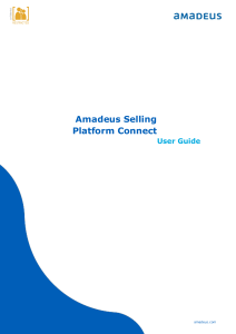 Amadeus Selling Platform Connect User Guide - Dec2018 957695 en US