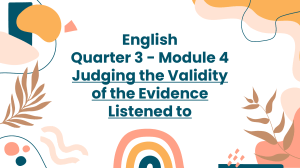 Judging Evidence Validity: English Module