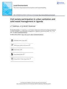 Civil society participation in urban sanitation and solid waste management in Uganda