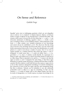 Frege On Sense and Reference