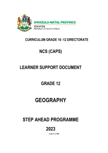 Grade 12 Geography Learner Support Document