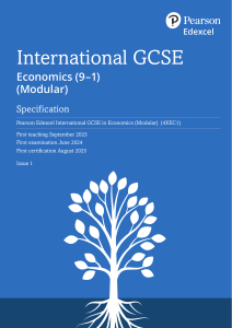 first teaching 2023.first exam 2024.international-gcse-in-economics-modular-specification