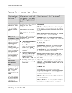 Example action plan Skill 2 Classroom management