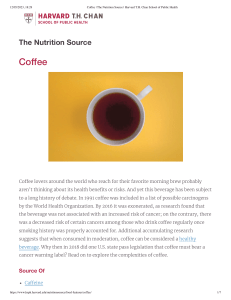 Coffee   The Nutrition Source   Harvard T.H. Chan School of Public Health