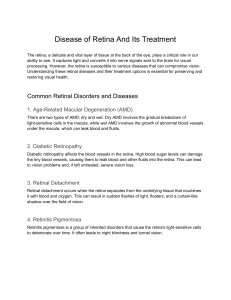 Disease Of Retina And Its Treatment