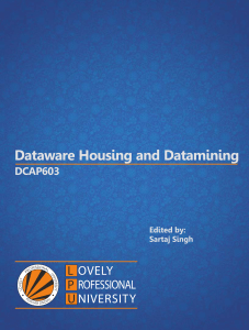 DCAP603 DATAWARE HOUSING AND DATAMINING