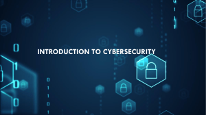 Introduction to cybersecurity