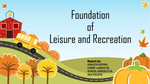 Leisure and Recreation Foundation Report