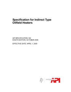 API  12K - 2008 8th Edition - Indirect Type Oilfield Heaters