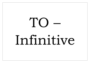 to infinitive VS ing cards