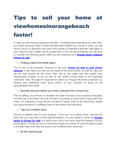 Tips to sell your home at viewhomesinorangebeach faster!