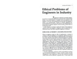 Ethical Problems in the Industry