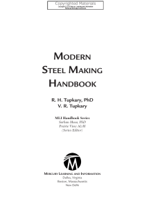Modern Steel Making Handbook by R. H. Tupkary and V. R. Tupkary - MLI Handbook Series (Publisher- MERCURY LEARNING AND INFORMATION)
