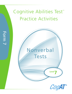 Practice Activities Nonverbal Level 7