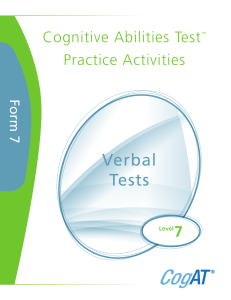 Practice Activities Verbal Level 7