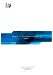 CSWIP 3 2 Senior Welding Inspector WIS10