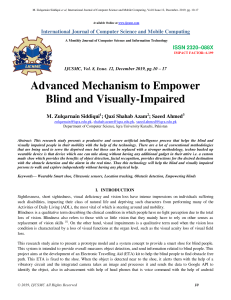 Advanced Mechanism to Empower Blind and