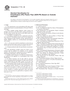 Polyethylene (PE) Pipe Standard Specification F 714