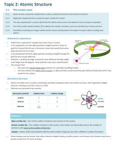 IB CHEM topic 2 atomic structure notes