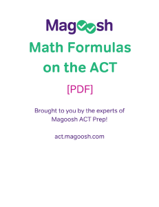 Magoosh ACT Math Formulas PDF