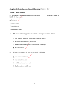 Operating & Financial Leverage Answer Key