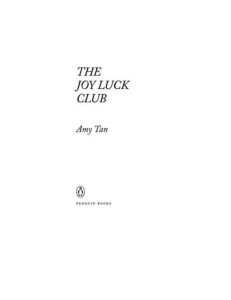 Amy Tan - The Joy Luck Club-Penguin Books (2006)