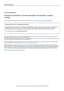Azimuthal modulation of probe absorption and transfer of optical  vortices.