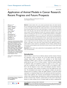 cmar-302565-application-of-animal-models-in-cancer-research-recent-prog