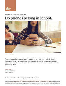 Do phones belong in school?