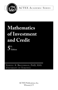 Mathematics of Investment and Credit 5th Edition