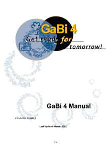 Introduction to GaBi 4