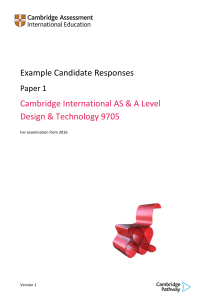 9705 Example Candidate Responses Paper 1 (for examination from 2016)