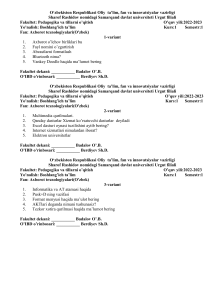 Axborot texnologiyalari(O'zbek)