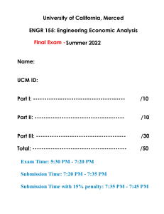 ENGR 155 - Previous Final Exam - Answers