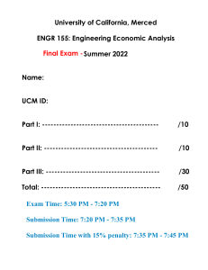 ENGR 155 - Previous Final Exam
