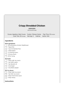 Crispy Shredded Chicken - Khins Kitchen