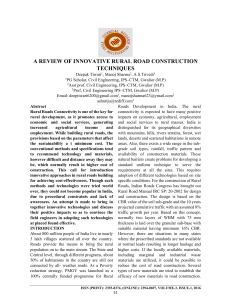 A REVIEW OF INNOVATIVE RURAL ROAD CONSTRUCTION